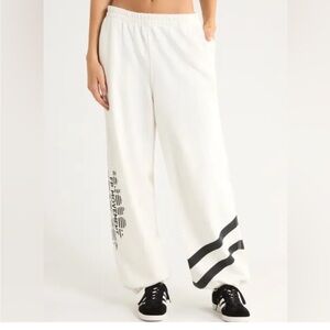 We The Free white Track Joggers with Black Stripe